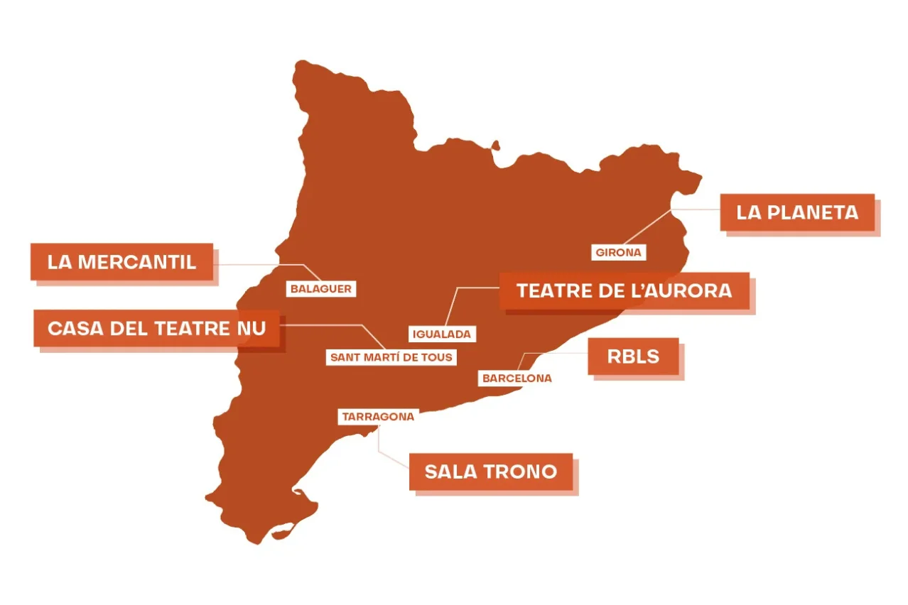 Mapa de las salas participantes en Estrena't al territori