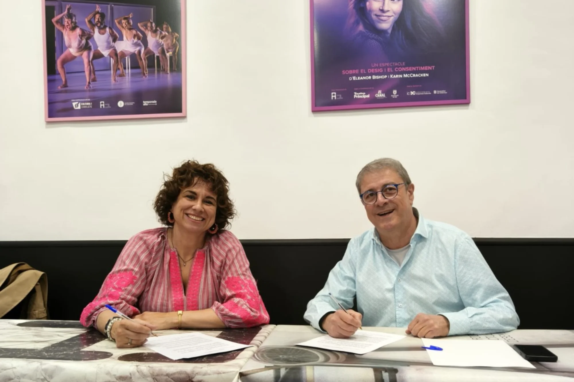 Lluís Segura, president del Consell Rector d’Unicoop Cultural, i Pia Prat, directora de La Veu de l'Anoia