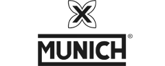 Logotipo en negro de la marca deportiva Munich