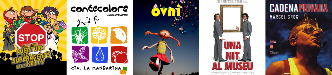 Cartells d'algunes produccions del Teatre de l'Aurora